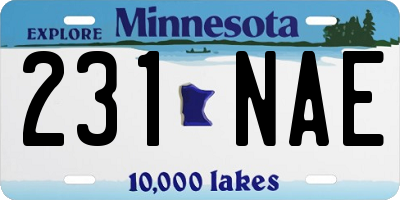 MN license plate 231NAE