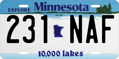 MN license plate 231NAF