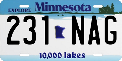 MN license plate 231NAG