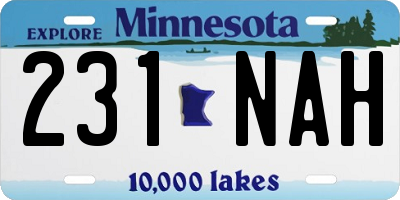 MN license plate 231NAH