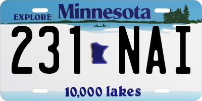 MN license plate 231NAI