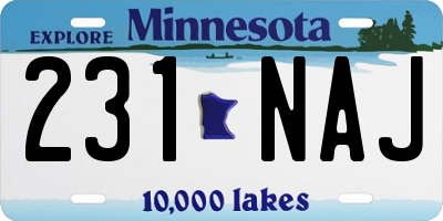 MN license plate 231NAJ