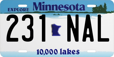 MN license plate 231NAL