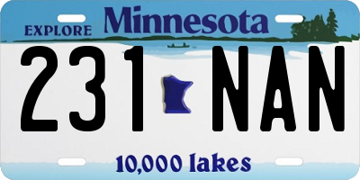 MN license plate 231NAN
