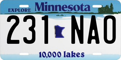 MN license plate 231NAO