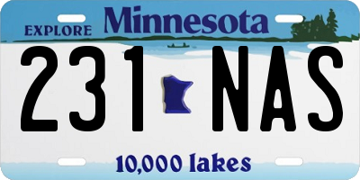MN license plate 231NAS