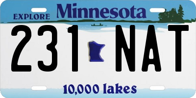 MN license plate 231NAT