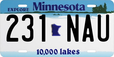 MN license plate 231NAU