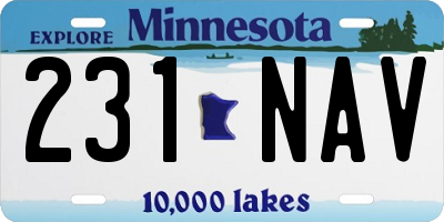 MN license plate 231NAV