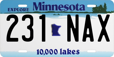 MN license plate 231NAX