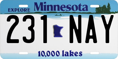 MN license plate 231NAY