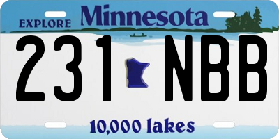 MN license plate 231NBB