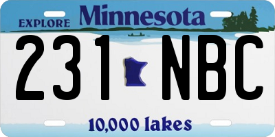 MN license plate 231NBC