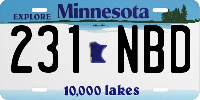 MN license plate 231NBD