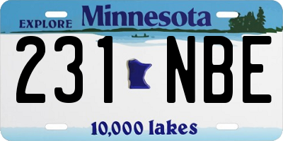 MN license plate 231NBE