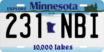 MN license plate 231NBI