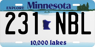 MN license plate 231NBL
