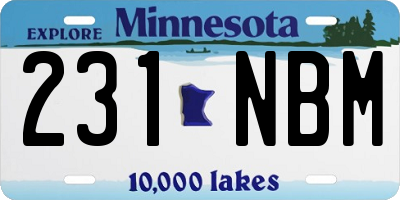 MN license plate 231NBM
