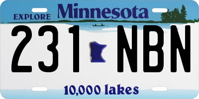 MN license plate 231NBN