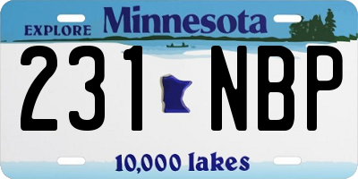 MN license plate 231NBP