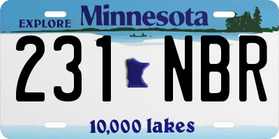 MN license plate 231NBR