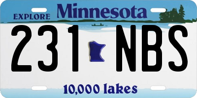 MN license plate 231NBS