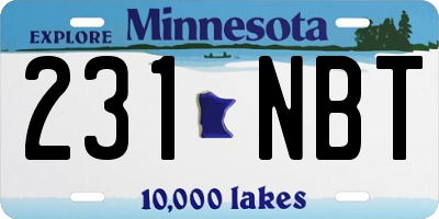 MN license plate 231NBT