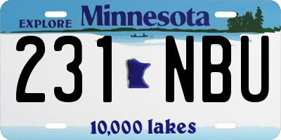 MN license plate 231NBU