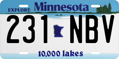 MN license plate 231NBV