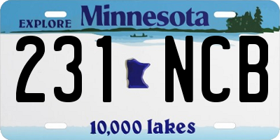 MN license plate 231NCB