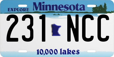 MN license plate 231NCC