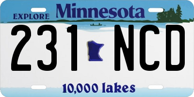 MN license plate 231NCD