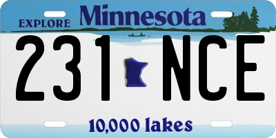 MN license plate 231NCE