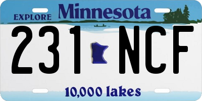 MN license plate 231NCF