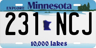 MN license plate 231NCJ
