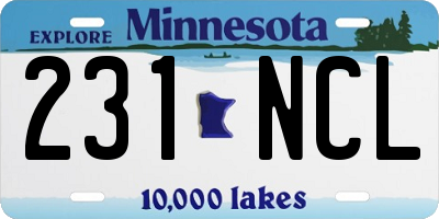 MN license plate 231NCL