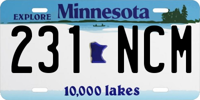 MN license plate 231NCM