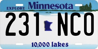 MN license plate 231NCO