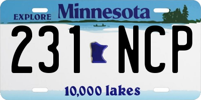 MN license plate 231NCP