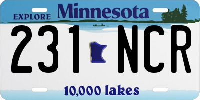 MN license plate 231NCR