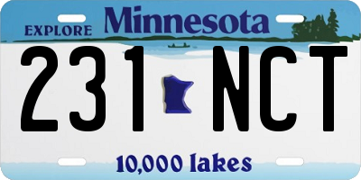 MN license plate 231NCT