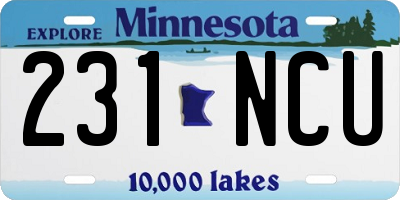 MN license plate 231NCU