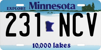 MN license plate 231NCV