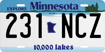 MN license plate 231NCZ