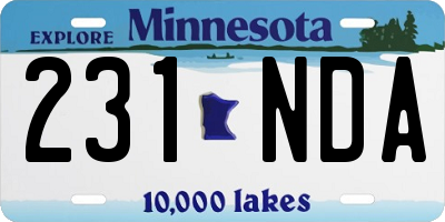 MN license plate 231NDA