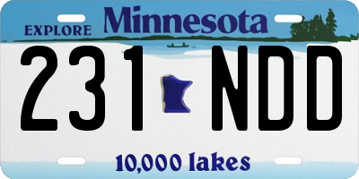 MN license plate 231NDD