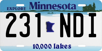 MN license plate 231NDI
