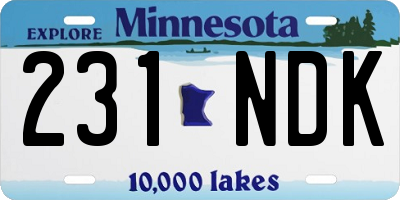 MN license plate 231NDK