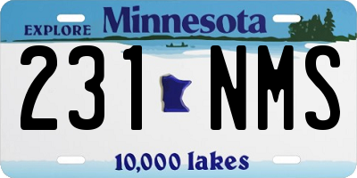 MN license plate 231NMS