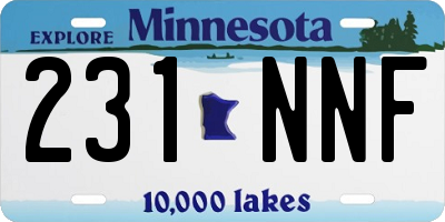 MN license plate 231NNF